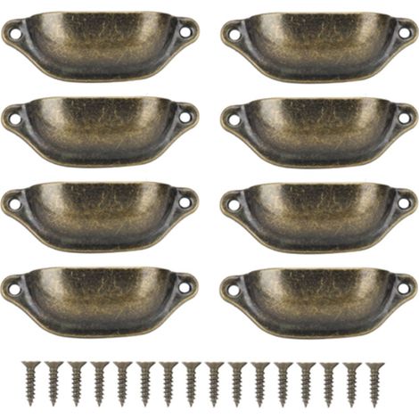 Beyamis Poignée meuble coquillage antique - Bronze vert pour armoire tiroir (1/5)