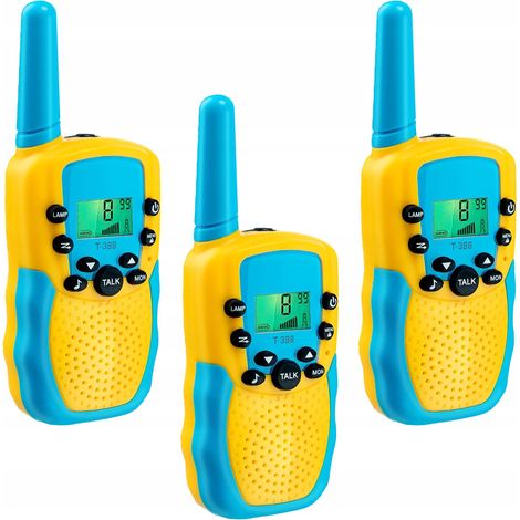 [PACZA] Set di walkie talkie per bambini, 3 pezzi, blu/giallo Z3004N (1/5)