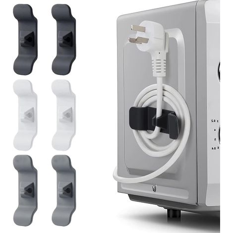 Wandmontierte Kabelclips und -binder, 6-teilige Kabelaufwicklung, Aufbewahrung für Küchengeräte