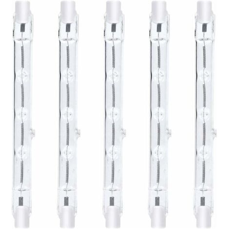 GGNRALNY 118mm R7s Dimmable ampoule halogène crayon 300W Blanc Chaud 2800K r7s linéaire 3000lm AC220-240V J118 Projecteur Halogène Linéaire pour l’éclairage de paysage, sécurité, lampadaire (5pcs) [Cl