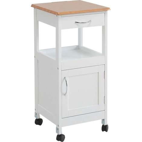 Carro de cocina 1 puerta 1 cajon tapa madera