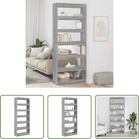 Bücherregal Holz - Bücherregal Graues Sonoma 80 x 30 x 198 cm Holzwerkstoff (1/5)