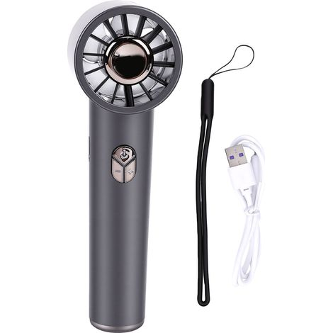 Ventilateur portatif rechargeable, refroidissement personnel, moteur sans balais de 17 000 tr/min, pour voyage, randonnée, concerts, bureau, noir (1/5)