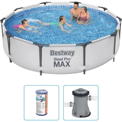 Piscine Bestway Steel Pro MAX - 305 x 76 cm - Ronde - Avec pompe de filtration (1/5)