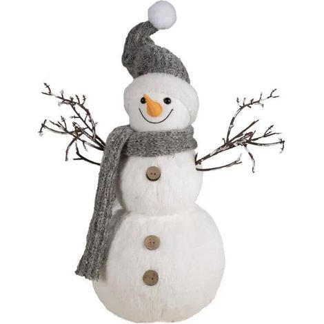 Déco de Noël - PTIT CLOWN - Bonhomme de Neige - 42 cm - Peluche - Intérieur