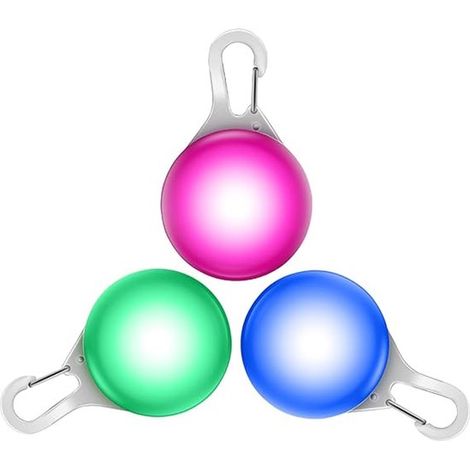 Haustierlampe – Hundebeleuchtung – 3er-Pack LED-Hundehalsbandlicht – LED-Hundeanhänger zum Anclipsen mit drei Modi, geeignet für nächtliche Spaziergänge, Joggen, Camping und Klettern