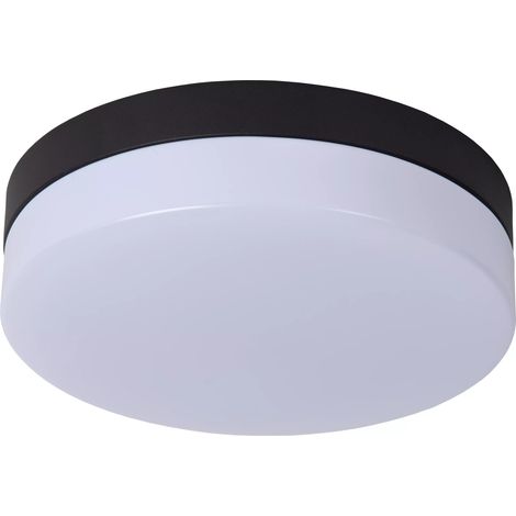 Plafonnier salle de bain LED 12W noir rond 23 cm IP44 (1/5)