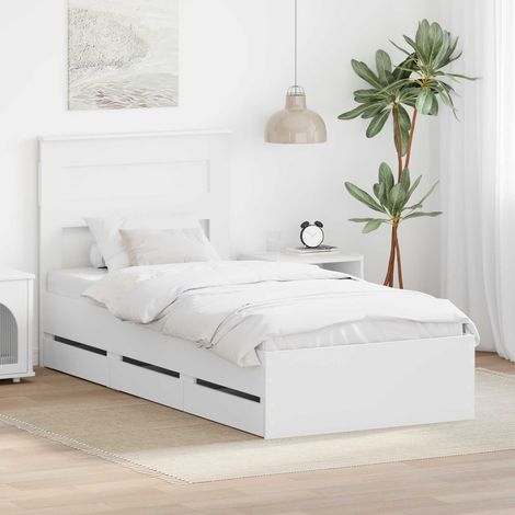 vidaXL Struttura del letto Bianco 100 x 200 cm Legno Ingegnerizzato