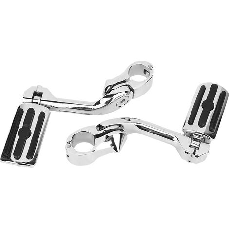 Chevaux Routiers de Moto, Chevilles à Pied pour Motos en Argent Paire Noire Réglable Support à Poignée Longue Dure (1/5)