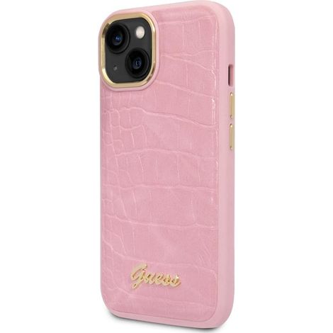 Guess Collezione Croco - Cover per iPhone 14 Plus (Rosa) (1/5)