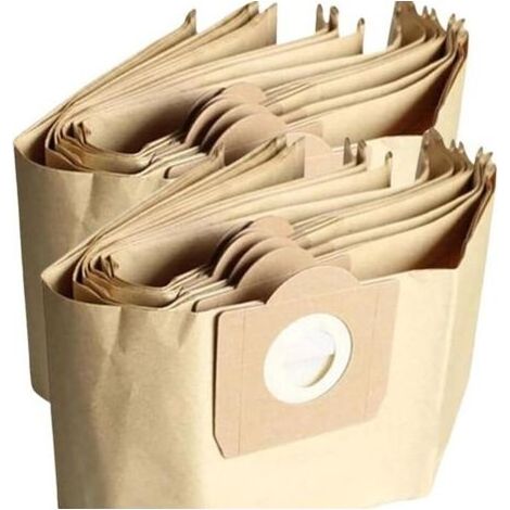 Lot de 10 Sacs droits Aspirateur pour WD3 WD2, compatible avec WD6 WD5 WD4, WD3200 WD3500P, A2204 A2534, SE4001 SE4002 SE5.100 SE6.100. Papier Kraft Recyclé et Compostables (1/5)