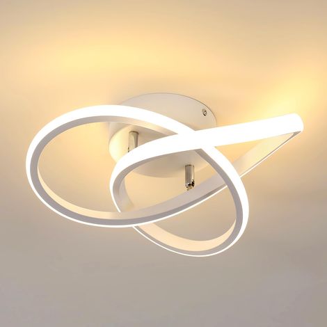 Plafonnier LED Moderne, Lampe de Plafond 30W 3375LM en Forme de Fleur Créative, Plafonnier Luminaire pour Chambre à Coucher, Couloir, Cuisine, Salle de Bain, Blanc Chaud 3000K, Blanc (1/5)