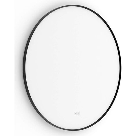 Nimco - Spiegel mit LED-Beleuchtung, Durchmesser 80 cm, zwei Berührungssensoren, Schwarz ZPC 61002RVX-90 (1/5)
