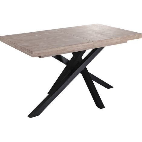 Table à manger extensible Xena 140 - 180 - 220 X 90 cm Chêne Miel / Noir. (1/4)