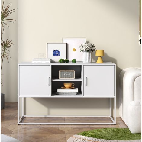 Sideboard mit Stauraum 120x40x75 cm Metall Weiß OKMYHOME (1/5)