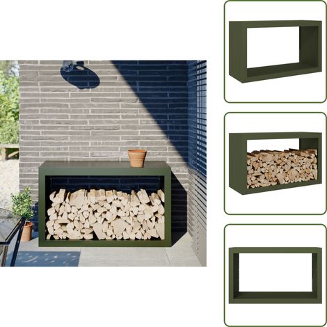 Portant de bois de chauffage vert 100x40x60 cm acier - Support De Bois De Chauffage - Supports De Bois De Chauffage - Magasin De Bûches - Stockage De Bûches (1/5)