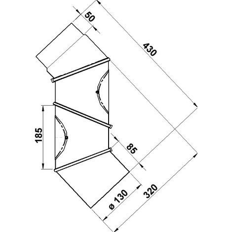 Rauchrohr 130 mm ø, dunkelgrau Universalbogen, 4-teilig
