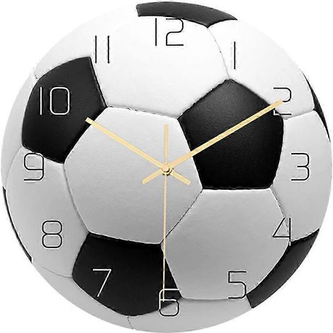 Réveil mural en forme de ballon de football, horloge de réveil pour chambre ou salon, cadeau pour enfants (1/4)