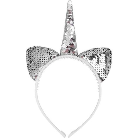 Bandeau licorne à paillettes, accessoire de cheveux brillant pour enfant et fête (Argent)-Silver (1/3)