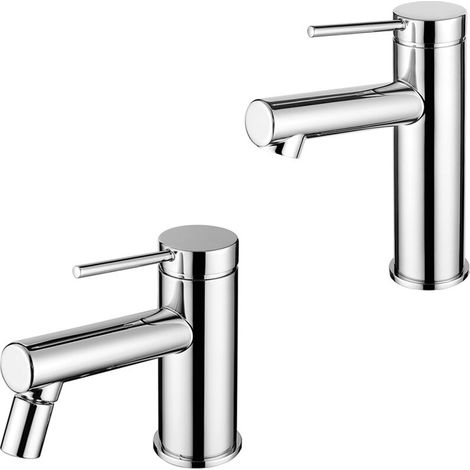 Set miscelatori lavabo e bidet cromo in ottone con leva monocomando slim Alba (1/5)