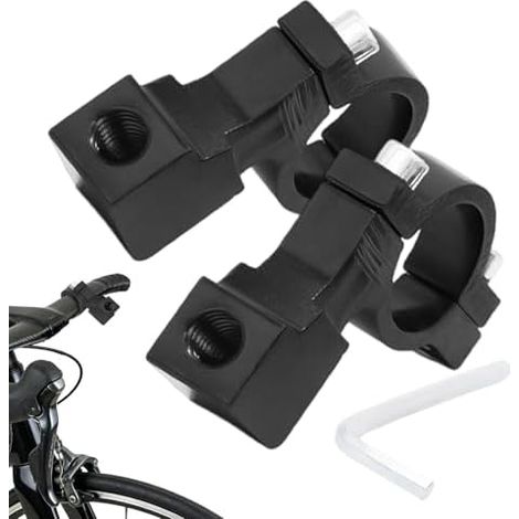 Support de rétroviseur pour moto Adaptateur universel en alliage d'aluminium (2 pièces) Fixation sur le guidon de la moto, idéal pour le camping, la randonnée, le vélo et les trajets domicile-travai (1/5)