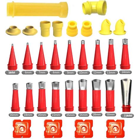 Calfeutrage Buse Applicateur Réutilisable, Trousse à outils universelle de buse en caoutchouc intégrée,  Kit D'outils De Buse En Caoutchouc  (32PCS) (1/5)