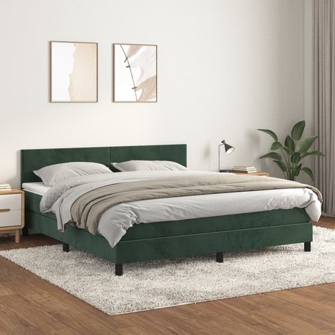 Boxspringbett mit Matratze Dunkelgrün 180x200 cm Samt vidaXL
