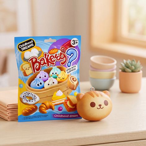 Sachet surprise réaliste en forme de pain, mini sac à dos créatif en forme de pain cuit, souple et rebondissant, porte-clés, sachet surprise aléatoire -- 1 pièce -- BIEMMEDUE (1/5)