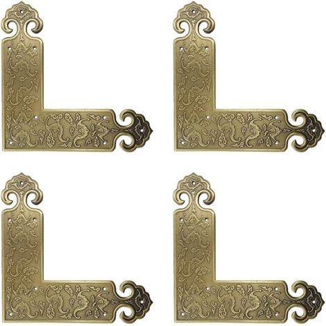 Green Mobility-Lot de 4 protections d'angle décoratives en laiton vieilli pour meubles de tables et chaises (1/5)