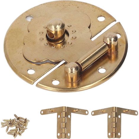 Fermoir rond en cuivre gaufré, style rétro, pour boîtes en bois, idéal pour les boîtes à cartes de mariage et les coffrets à vin. (1/4)