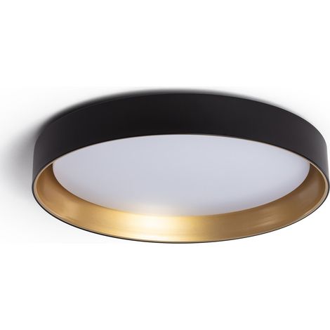 LED-Deckenleuchte 30W Rund Metall Ø550mm CCT Wählbar Big Broadway Schwarz / Gold