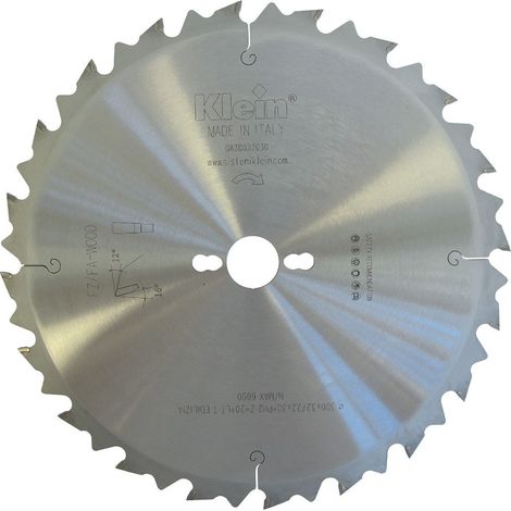 Lama circolare HW per edilizia D=315, d=30, B/c=3.2/2.2, Z (Nr. denti)=20 + limitatore, Fori trasc.=PH01 GA315.02030 KLEIN (1/4)
