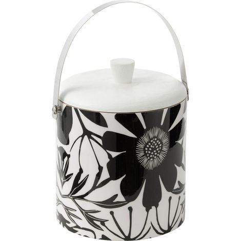 Seau à Glace en Bois "Tod" 40cm Noir & Blanc