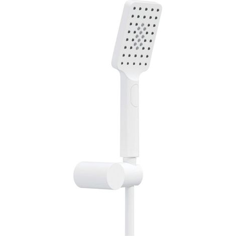 Set doccia con staffa fissa a parete e doccetta 3 funzioni finitura bianco - Blevo