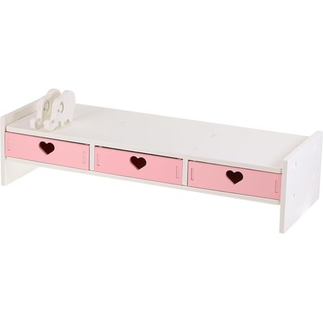 Rehausseur D'écran D'ordinateur Support Stable Rose en Panneau Pvc Bords Lisses, Faible Encombrement, Capacité de Charge Élevée, Usage Bureau et Clavier (1/5)