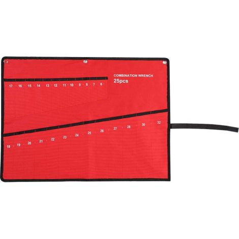 Sac à outils enroulable pour clé, organisateur de rangement pour clé à molette multi-poches pour menuisiers bricoleurs (25 poches) (1/4)