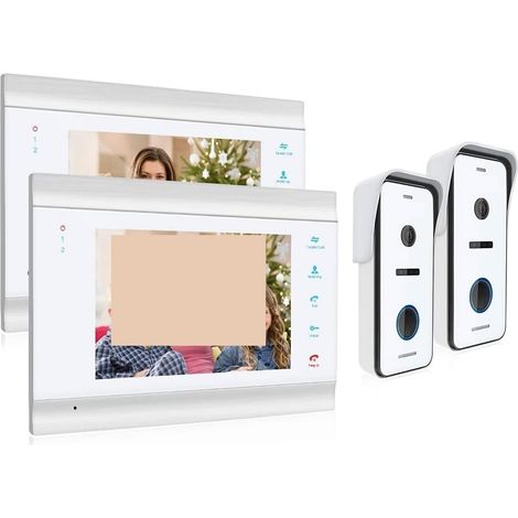 Caméra de sécurité sans fil avec sonnette vidéo Système d'interphone vidéo HD1080P de 7 pouces avec support de caméra de sonnette filaire haute définition déverrouillé Installation facile ( Color : 1 (1/5)