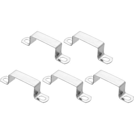 5pcs Collier Carré Pour Tuyau 50x25mm Collier En U Argent (1/5)