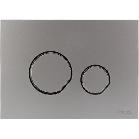 Plaque de déclenchement DUO - double débit - Satiné, bague chromé brillant - Nicoll (1/4)