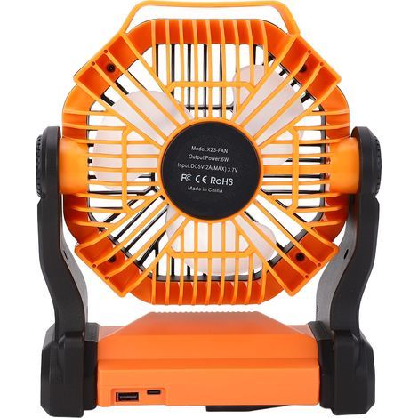 Camping Fan with LED Lantern and 8000 mAh Power Bank – Orange (1/5)