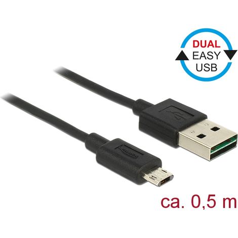 Kabel easy usb 2.0-a  easy micro-b stecker/stecker 0,5 m