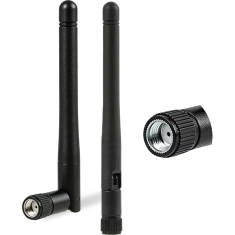 2 PCS Antenne WiFi Bi-Bande 2.4GHz 5GHz 5.8GHz, 3dBi MIMO avec Connecteur RP-SMA Mâle Omnidirectionnelle,Compatible avec Routeur WiFi, Caméra Sécuritaire IP, FPV, Réseau PCIE sans Fil (1/5)