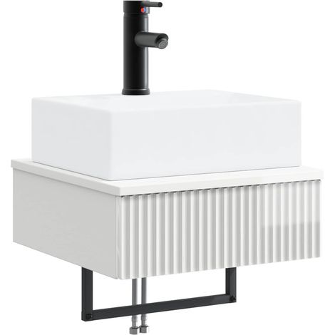 vidaXL Wall-Mounted Wash Basin High Gloss White 40 x 41 x 39 cm