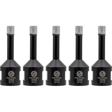 Foret Diamant - 5 pièces 8mm Scie Cloche Diamant Brasée Sous Vide pour Porcelaine Carrelage Céramique Marbre Granit Quartz M14 Filetage (1/5)