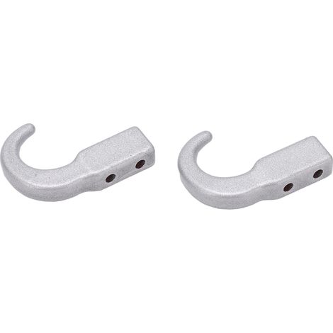 2 Pièces Crochet de Remorquage en Métal pour Modèles RC 1/10, Compatible SCX10 - Argent (1/5)