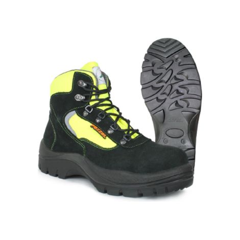 Pezzol Diaz S3 chaussures de travail hautes d'hiver pour la protection civile n.43 en tissu hydrofuge noir et jaune fabrique'es en Italie Nero + Giallo fluo 43