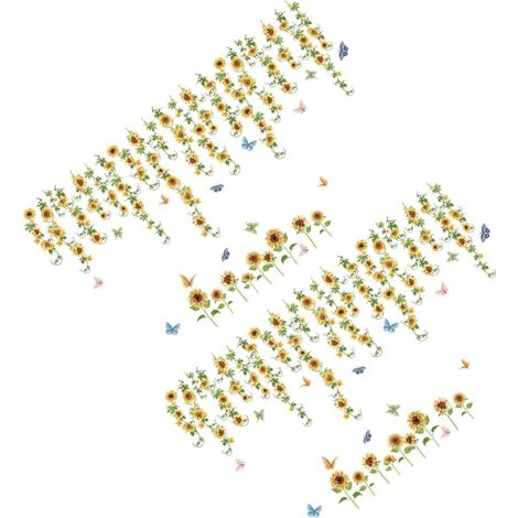 2ensembles Autocollants Muraux Tournesols Floraux Décoratifs Lot De Diy Pour Chambre Salon Cuisine Mur Carrelage Sans Peinture Nettoyage (1/5)