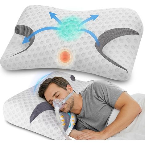 CPAP Kissen für Seitenschläfer mit Memory Foam, reduziert Luftlecks (1/5)