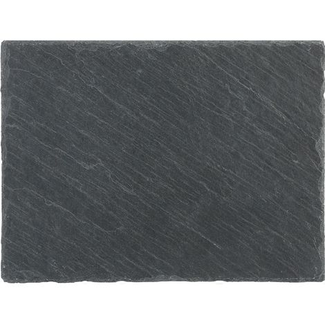 6 Assiette Plate - 24 X 32 Cm - Ardoise Noir (1/2)