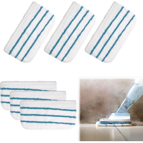 Lot de 6 lingettes en microfibre lavables compatibles avec les nettoyeurs vapeur Black & Decker FSM1600, 1610, 1621 et 1630 et le Beldray BEL01097 (1/5)